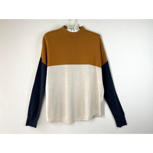 Madewell Ashbury Colorblock Mock Turtleneck Sweater Size Medium - Picture 2 of 9